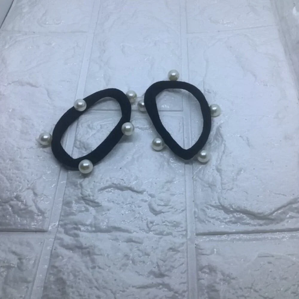 2pcs Pearl Hair Ties Black Hair Accessories for‎ Women’s Girls